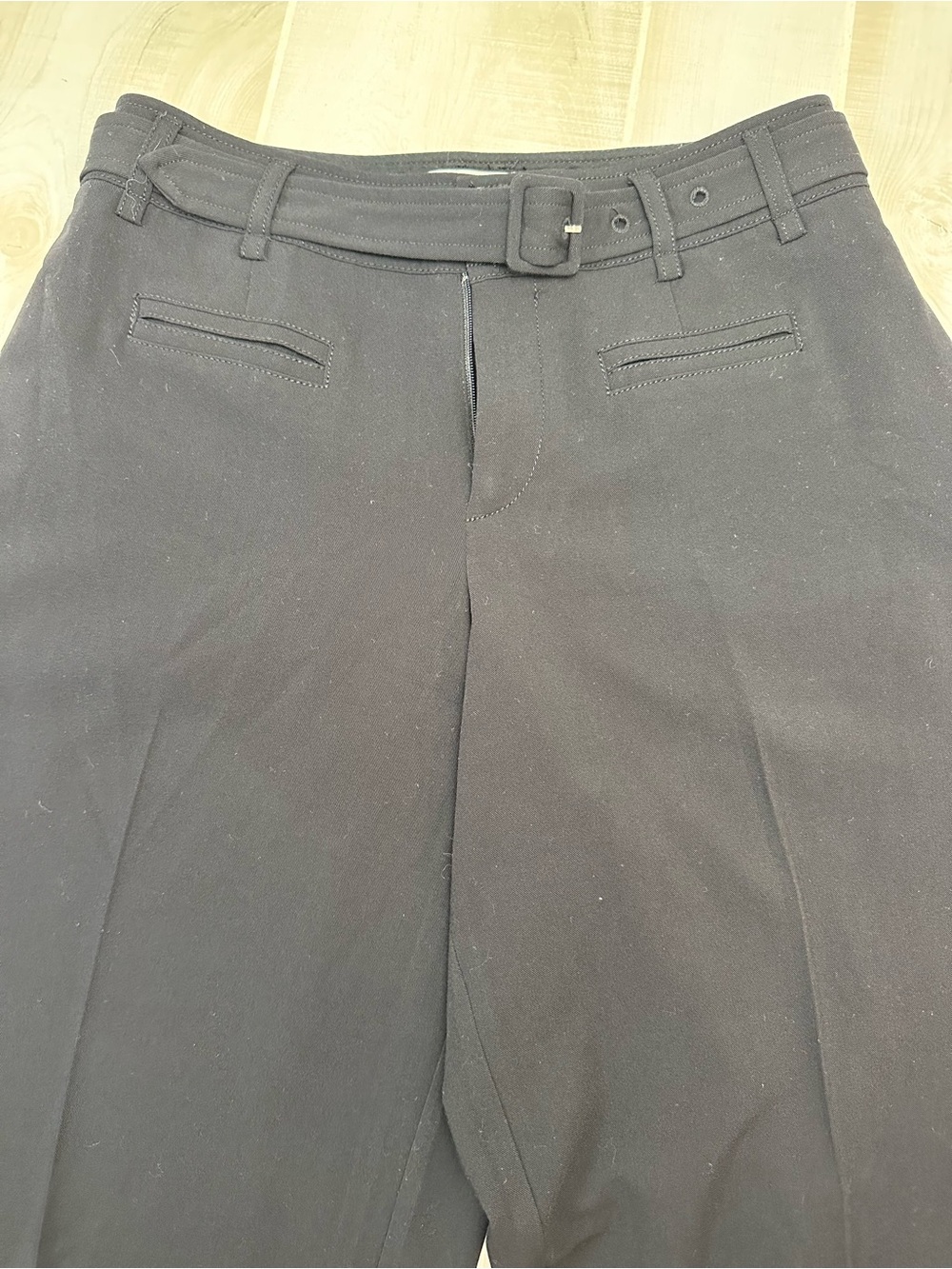 Anthropologie Women's Essential Culotte Black Wide leg with Belt - Picture 6 of 10